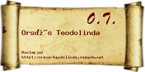 Orsós Teodolinda névjegykártya